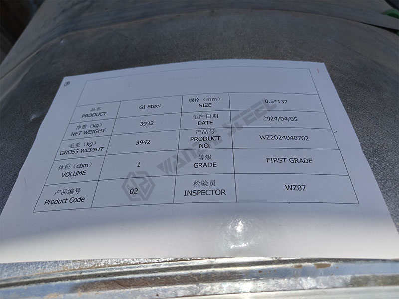 2 Containers Galvanized Steel Strip to Singapore - Label