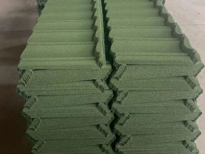 Stone Coated Metal Roofing Tiles Green