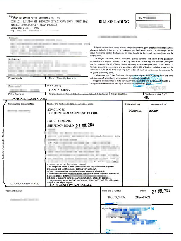 Bill of Lading